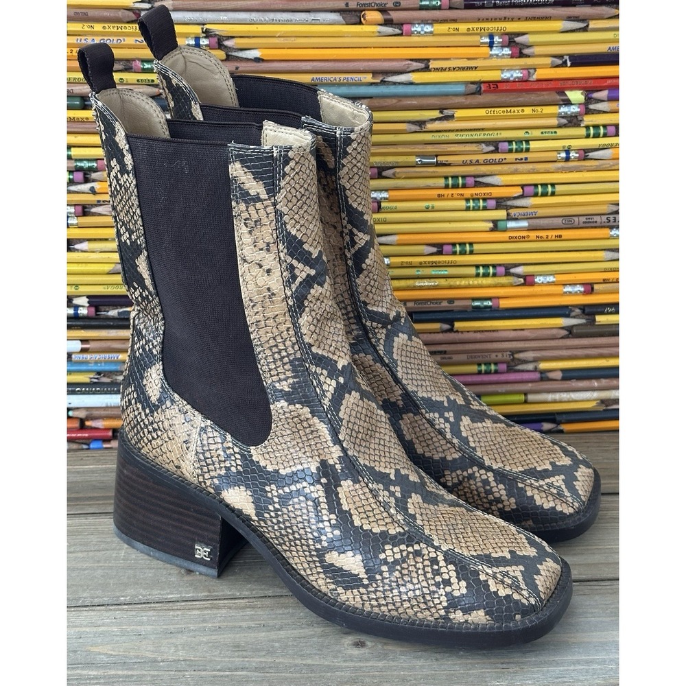 Sam Edelman Dasha Short Boots Women's Sz 9 / 39 Snake Elegant